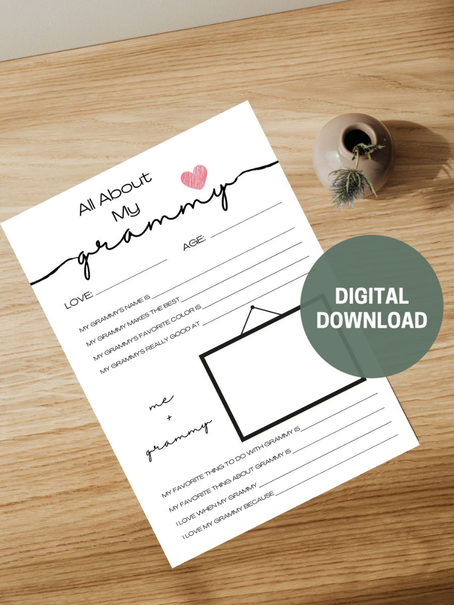 FREE Printable Mother's Day Questionnaire for Mom and Grandma - For ...