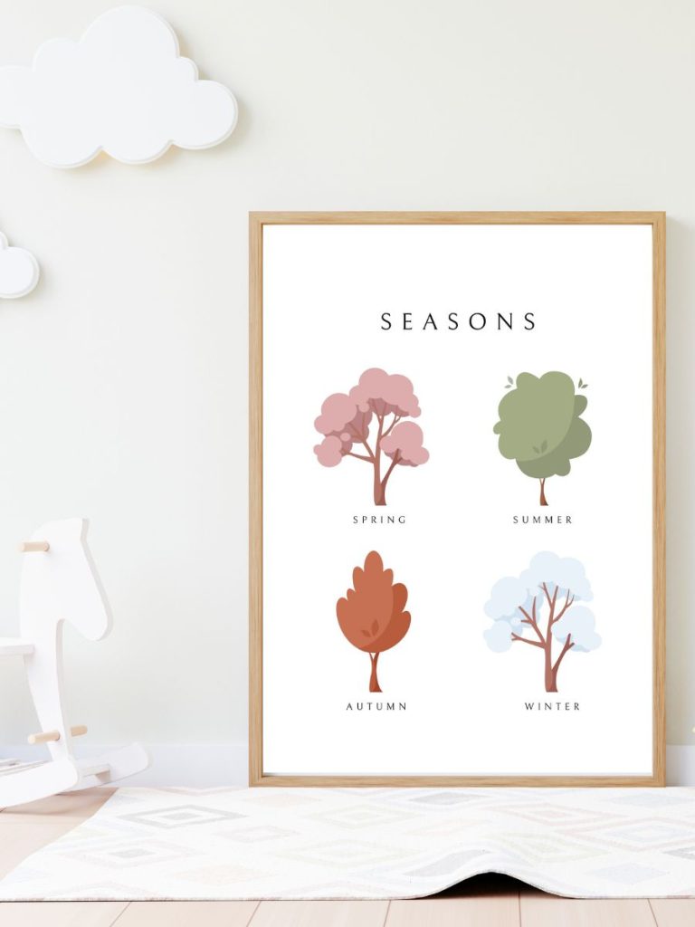 Four seasons trees printable spring summer autumn and winter 