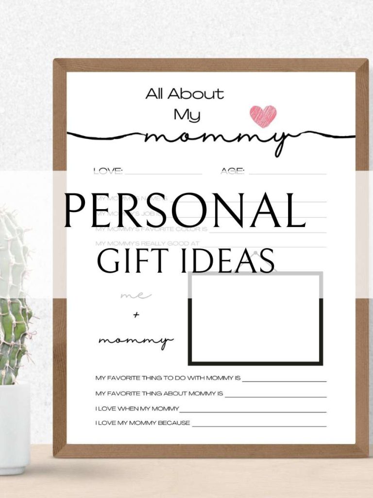 All About My Mommy Mother's Day questionnaire for mom. Mother's Day gift idea for minimalist moms. Best gifts ideas for minimalists