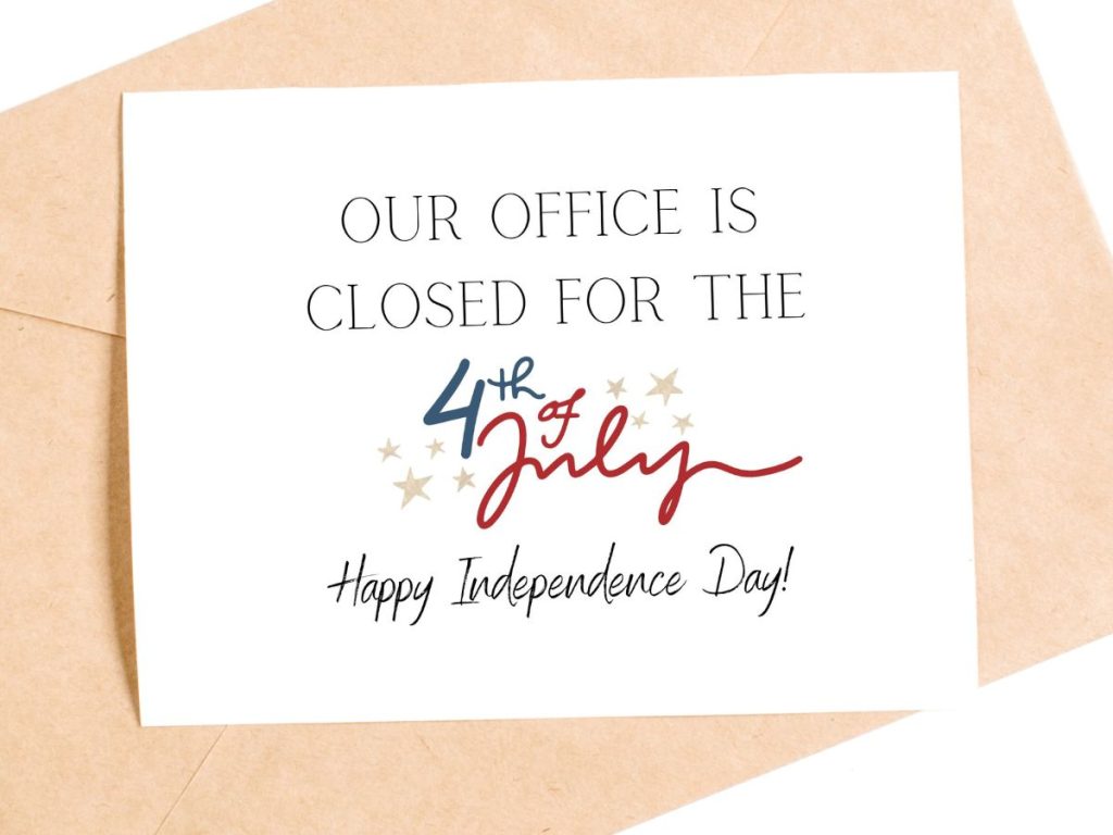 Closed for the 4th of July digital download sign Happy Independence Day